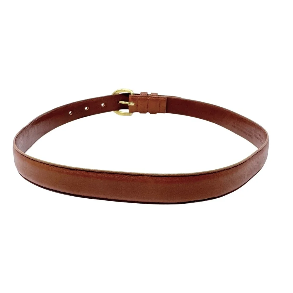 Vintage Coach Brown Leather Belt Brass Buckle Women's‎ M Archival 90s Minimalist